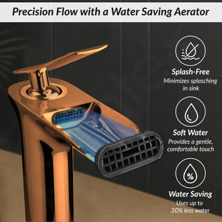 Plantex Pure Brass Basin Mixer Tap Hot & Cold/Single Lever Pillar Tap for Wash Basin/Water Tap/Deck Mount-(PVD Choco)