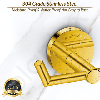 Plantex 304 Grade Stainless Steel Bathroom Hooks for Hanging Towel and Clothes in Bathroom/Washroom - Oreo (Gold)