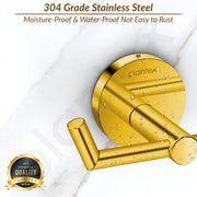 Plantex 304 Grade Stainless Steel Bathroom Hooks for Hanging Towel and Clothes in Bathroom/Washroom - Oreo (Gold)