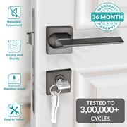 Plantex Main Door Lock/Mortise Lock for Door with 3 Years of Warranty - Robust Door Lock for Home with Brass Lock Body & Cylinder (Satin Black & Matt Finish)