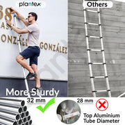 Plantex 21.33 feet (6.5m) Telescopic Ladder/Durable Steps/Height Adjustable Aluminium Ladder/Telescopic Ladder/Extendable Portable Steps and Compact Design