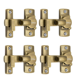 Plantex 180 Degree Door Latch Lock/Flip Latch Lock for Door/Chitkani/Lock Latch for Main Door/Baby Latch for Bathroom/Bedroom/Balcony/Door Stopper- Pack of 4 (Brass Antique)