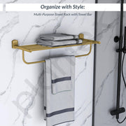 Plantex 304 Grade Stainless Steel 24 inch Towel Rack/Towel Stand/Towel Bar/Towel Hanger for Bathroom/Bathroom Accessories - Parv (Brass Antique)