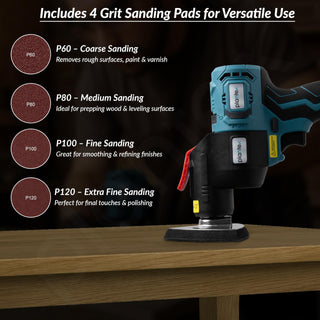 Plantex Multi-Purpose Treasure Oscillating Tool – 0-21000 IPM Variable Speed, 3° Swing Angle – Powerful for Cutting, Sanding, Scraping & Grinding - Black (Mainframe, Battery & Charger Not Included)