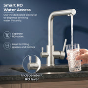 Plantex Kitchen Mixer Tap for Sink/Hot and Cold Double Handle Faucet/304 Stainless Steel Body and Brass Handle/360° Swivel Spout Sink Taps - (7908, Matt)