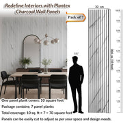 Plantex PVC Wall Panel/Louvers Panel for Wall/3d Wall Panel for Interior Wall DÃ©cor/Eco-Friendly Fluted Panel for Wall/- Pack of 7 Covers - 70 Sq.Ft (White & Black, 1ft x 10Ft)