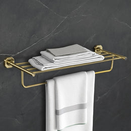 Plantex 304 Grade Stainless Steel Towel Rack for Bathroom/Towel Stand with Hook/Hanger for Cloth/Bathroom Accessories - Nipron (24Inch - Brass Antique)