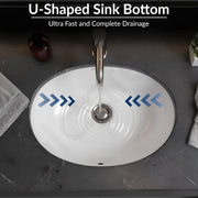 Plantex Under Mount Basin for Bathroom/Undercounter Ceramic Wash Basin with 10 Years Glaze Warranty by Plantex/Basin for Home/Hotel (22.5x17x4.5 Inch - White-Zola)