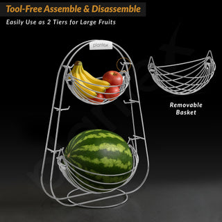 Plantex Stainless Steel 3 Step Swing Fruit and Vegetable Basket/Fruit Basket/Vegetable Basket for Kitchen and Dining Table