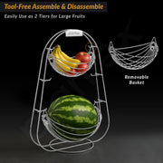 Plantex Stainless Steel 3 Step Swing Fruit and Vegetable Basket/Fruit Basket/Vegetable Basket for Kitchen and Dining Table
