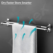 Plantex Stainless Steel Foldable Towel Rack for Bathroom/Towel Hanger with Hooks/Towel Holder/Stand/Bathroom Accessories - 24 Inch (Chrome Finish)