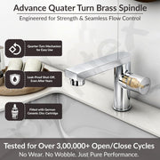 Plantex Pillar Cock Tap for Wash Basin/Premium Tap for Kitchen Sink/360 Degree Swivel Spout/Single knob Tabletop Basin Sink Cock - Pack of 1 (Chrome, BLO-003)