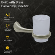 Plantex Smero Pure Brass Tooth Brush Holder/Tumbler Holder/Toothpaste Holder/Bathroom Accessories - Effect (Satin Matt)