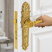 Plantex Main Door Lock Handle Set/6-Lever Lock Mechanism with 3 Years of Warranty/Mortise Door Lock with 3 Keys, Brass Lockbody & Cylinder(657- Gold)