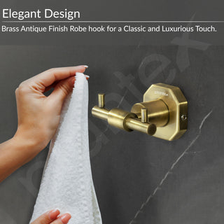 Plantex 304 Grade Stainless Steel Robe Hook/Cloth Holder/Towel Hanger/Bathroom Accessories - Nipron (Brass Antique)