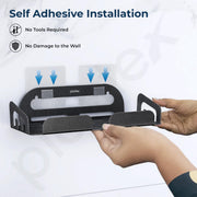 Plantex Bathroom Organiser Without Drill/Self Adhesive Bathroom Shelf/Stainless Steel Shelf For Bathroom- Pack of 2 (10x4 Inch,Black)