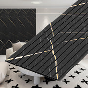 Plantex Louvers Panel for Wall/3d Wall Panel for Interior Wall DÃ©cor/PVC Wall Panels/Eco-Friendly Fluted Panel for Walls - Pack of 5,Covers - 50 Sq. Ft (Black Gold Marble-12 Inch x 10 Ft)