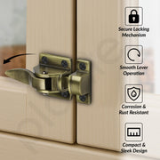 Plantex Cabinet Latch Ã¢â‚¬â€œ Heavy-Duty Hatch Case Bolt for Storage Units, Toolboxes, Kitchen Cabinets & Cupboards - Pack of 2 (Brass Antique)