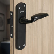 Plantex Heavy Duty Door Lock Ã¢â‚¬â€œ Bathroom Door Lock/Mortise 8inch Keyless Plate Handle Set for Home/Bathroom/Store Room/Balcony/Office with Baby Latch (8134-DC-Black & Z-Black)