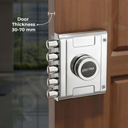 Plantex Main Door Deadbolt Lock Five Bullets/Stainless Steel Penta bolt/Door Lock Set with 4 Pin Cylindrical Keys with 5 Years of Warranty (Matt)