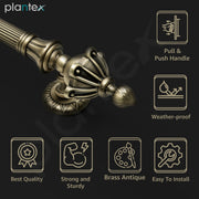 Plantex 13 Inch Main Door Handle/Antique Pull-Push Handle for Main Door/3 Years Warranty Pack of 2 (S-136-Brass)