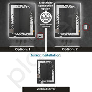 Plantex LED Mirror for Wash Basin with 3 Tone/Designer Mirror for Living Room/Bedroom/Dressing Room - Rectangle Shape (18 X 24 Inch)