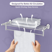 Plantex 304 Grade Stainless Steel 24 Inches Long Towel Rack/Towel Hanger for Bathroom/Towel Bar/Bathroom Accessories - Olive (Chrome)