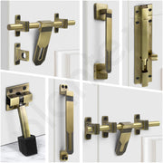 Plantex Stainless Steel Door Kit for Single Door/Door Accessories (10-inch Al-Drop,8-inch Latch,2 Handles of 8 and 7 Inch,7-inch Tower Bolt and 4-inch Door Stopper- (Brass Antique)