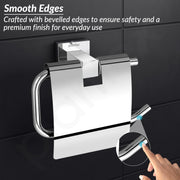 Plantex 304 Grade Stainless Steel Toilet Paper Holder/Toilet Paper Roll Holder/Toilet Roll Holder for Bathroom Accessories - Pack of 2 (Chrome)