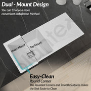 Plantex Quartz Single Bowl Kitchen Sink/Sink for Kitchen with Drain Board/Undermount/Top Mounted (Mosaic Grey-36X18 Inches)