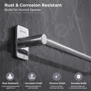 Plantex J4 Stainless Steel Towel Rod/Self Adhesive Cloth Hanger for Bathroom/24 Inch Towel Bar/Bathroom Accessories - Pack of 1 (Chrome)
