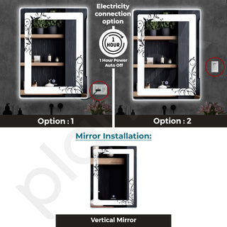 Plantex Mirror with Light with 3 Tone/Designer Mirror for Living Room/Bedroom/Dressing Room - Rectangle Shape (18 X 24 Inch)