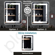 Plantex Mirror with Light with 3 Tone/Designer Mirror for Living Room/Bedroom/Dressing Room - Rectangle Shape (18 X 24 Inch)