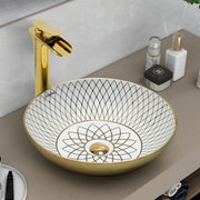 Plantex Table Top Wash Basin For Bathroom/Designer Ceramic Basin/Countertop Vessel Sink Basin - Indo-European Collection (NC-664, 16 x 16 x 5 Inch)