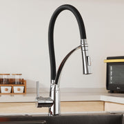 Plantex Designer Kitchen Sink Faucet/Pull Out Faucet for Kitchen Sink with 360Ã‚Â° Rotatable Flexible tap for Kitchen Sink Deck Mounted -(Chrome & Black)