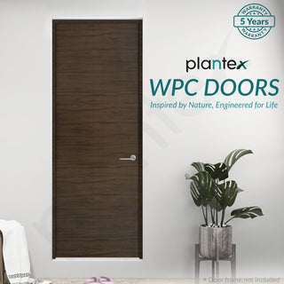 Plantex WPC Doors For Bathroom (30 Mm - Thickness)/Waterproof Bathroom Door/2.5X6.75 Feet Wooden Finished Door For Home/Balcony/Office/Kitchen, Density-600 (30X81 Inch, 24 Kg- Charcoal Oak), Brown