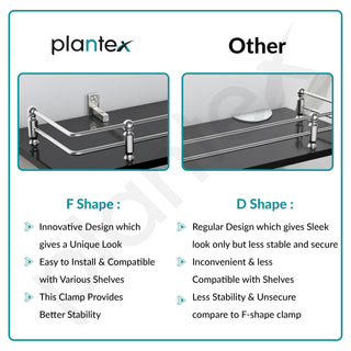 Plantex Premium Black Glass Shelf for Bathroom/Kitchen/Living Room - Bathroom Accessories (Polished, 18x6 Inches) - Pack of 1