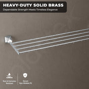Plantex Towel Rack for Bathroom/Pure Brass Towel Holder/24 Inch Towel Stand/Towel Bar/Bathroom Accessories - Pack of 1 (APS-ASC-13, Chrome)