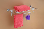 Plantex Nipron 304 Grade Stainless Steel Towel Rack for Bathroom/Double Soap Holder/Napkin Ring/Bathroom Accessories - Chrome