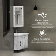 Plantex Unbreakable Wall Mount Vanity Cabinet with Washbasin and Mirror/Corner Basin with Cabinet for Bathroom - (484, White)