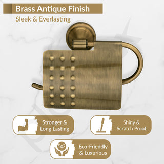 Plantex 304 Grade Stainless Steel Toilet Paper Roll Holder/Toilet Paper Holder/Tissue Paper Roll Holder for Bathroom Accessories - Niko (Brass Antique)
