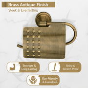 Plantex 304 Grade Stainless Steel Toilet Paper Roll Holder/Toilet Paper Holder/Tissue Paper Roll Holder for Bathroom Accessories - Niko (Brass Antique)