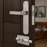 Plantex Heavy Duty Bathroom Door Lock/Mortise Handle Lock/8inch Keyless Plate Handle Set for Home/Bathroom/Store Room/Balcony/Office with Baby Latch (8132- Matt)