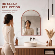 Plantex Aluminium Frame Mirror for Bathroom/Wall Mount Half-Capsule Mirror for Bedroom/Dressing Room/Living Room/Entryway - (Rose Gold, 18x24 Inch)