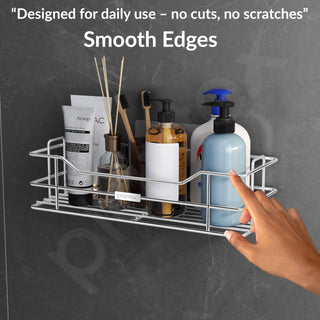 Plantex Stainless Steel Shelf/Rack/Organizer for Bathroom and Kitchen Accessories/Bathroom Shelf for Wall (Chrome-Silver)
