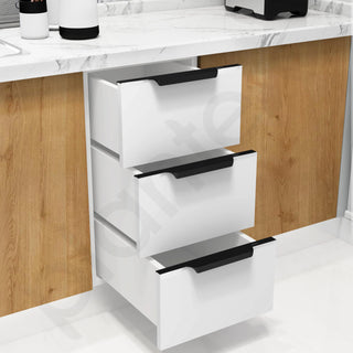 Plantex Profile Handle for Kitchen Cabinet/12 Inch Alluminium Drawer Profile Handle/Wardrobe Pull Handle for Home/Office/Hotel - Pack of 3 (Black)