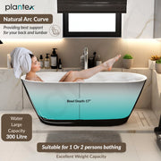 Plantex Bathtub For Bathroom/Freestanding Bath tub for Adults/Deep Soaker Bathtub with Overflow, Popup and Drain Pipe (BSM-203-Black & White-1700mm)