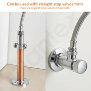 Plantex Stainless Steel Leak Proof Geyser Connection Pipe | 24 Inch Hot & Cold Water Geyser Pipe |  Set of 2  | G1/2 Thread | Connection Pipe for Water Heater, Mixer & Sink | Chrome(pk-2)
