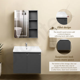 Plantex Vanity for Bathroom/Rectangle Cabinet with Wash Basin and Mirror/Bathroom Organizer for Home - (NZBC-30)