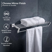 Plantex 304 Grade Stainless Steel Towel Hanger for Bathroom/Towel Rack/Towel Rod/Bathroom Accessories -Decan (24-inch - Chrome)
